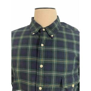 Ralph Lauren Shirt Mens 3XLT Tall Green/Blur Windowpane Plaid Long Sleeve